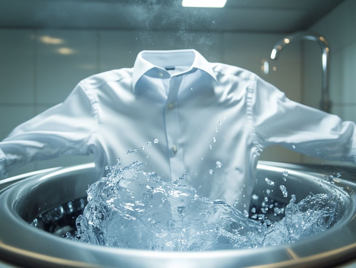 Crisp white shirt being washed
